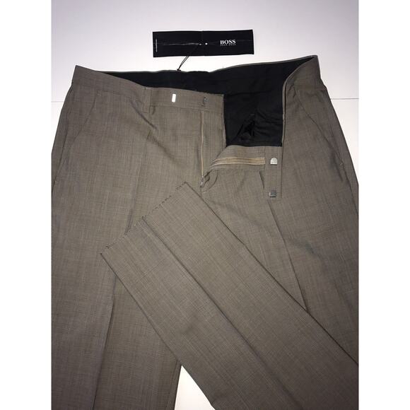 NWT $255 Boss Hugo Boss Central Mens Medium Brown Dress Pants Size 35R US - Picture 1 of 9